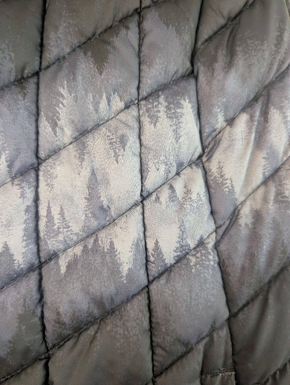 Cozy Fall Vest Blue Forest Pattern - Picture 2 of 6